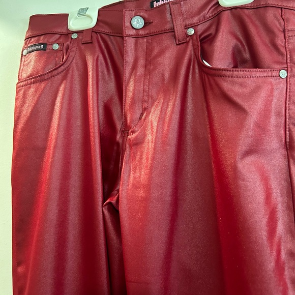 Bubblegum jeans.Red Size 5/6 . Made in the USA leather like look - Picture 5 of 7